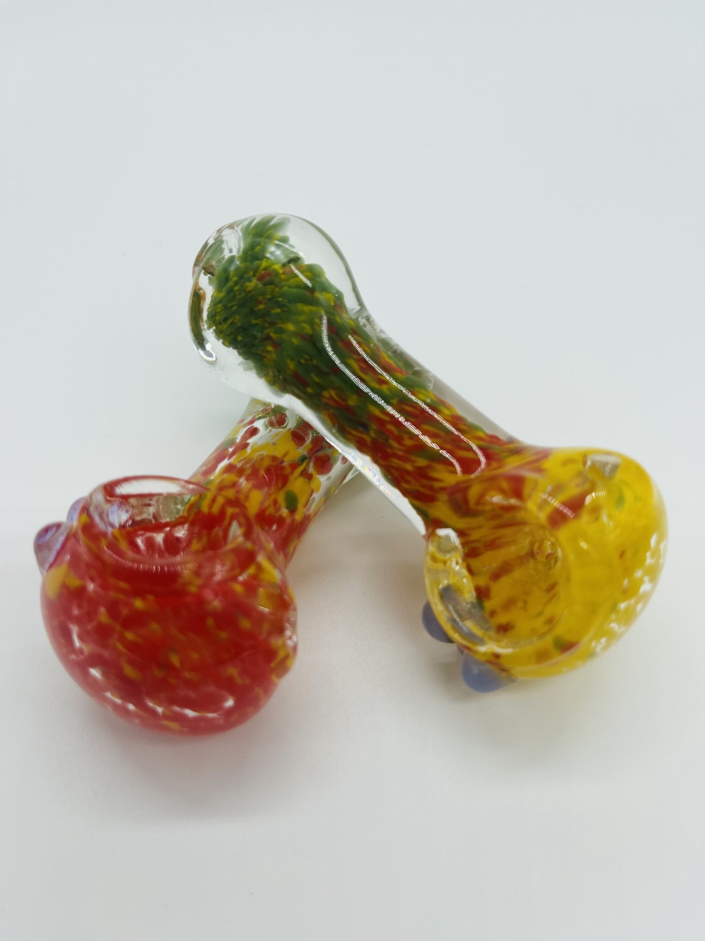 Colorful Rasta Frit Glass Pipe